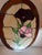 Art Deco Vintage Handcrafted Oval Shaped Large Floral Motif Stained Glass Panel Suncatcher Window Hanging 18” X 13” For Sale - Image 3 of 9