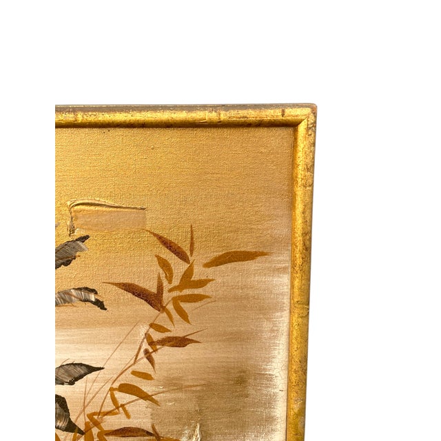 Vintage Lee Reynolds Large MCM Painting Bird Floral Vanguard Studios 49" For Sale In San Francisco - Image 6 of 8