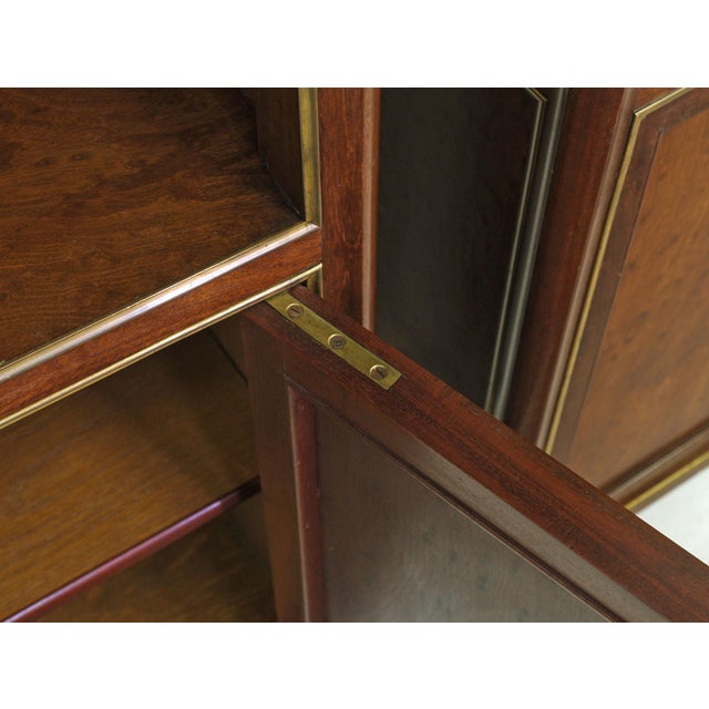 Antique Louis XVI Style Plum Pudding and Gilt Bronze Bookcases by Lescalier De Cristal Paris, 1890, Set of 2 For Sale - Image 15 of 18