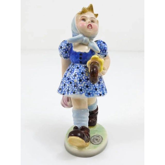 Austrian Figurine Girl with Umbrella by Goldscheider Vienna, 1930s For Sale - Image 9 of 11