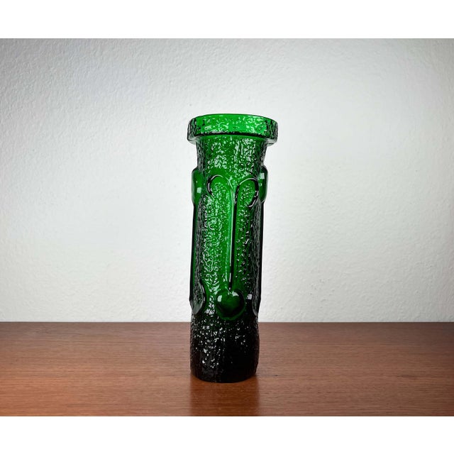 Mid-Century Modern Italian Green Glass Vase by Wayne Husted for Stelvia, 1970s For Sale - Image 9 of 17