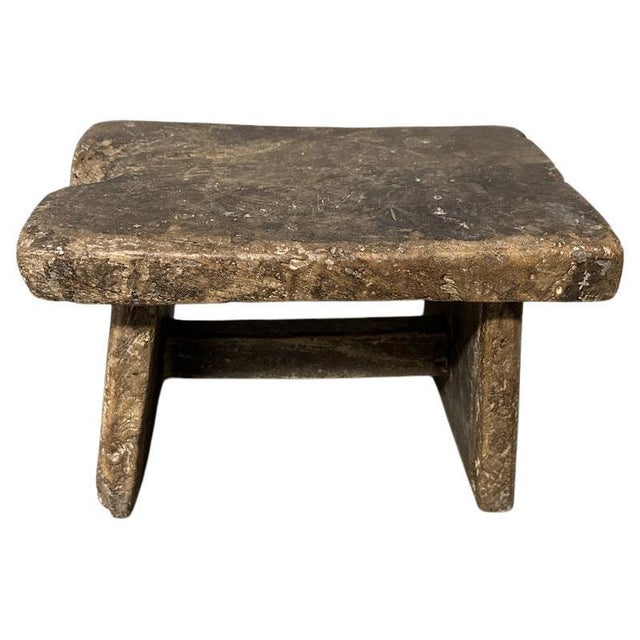 Antique hand made side table or stool. Celebrating the cracks and crevices and all the other marks that time and loving...