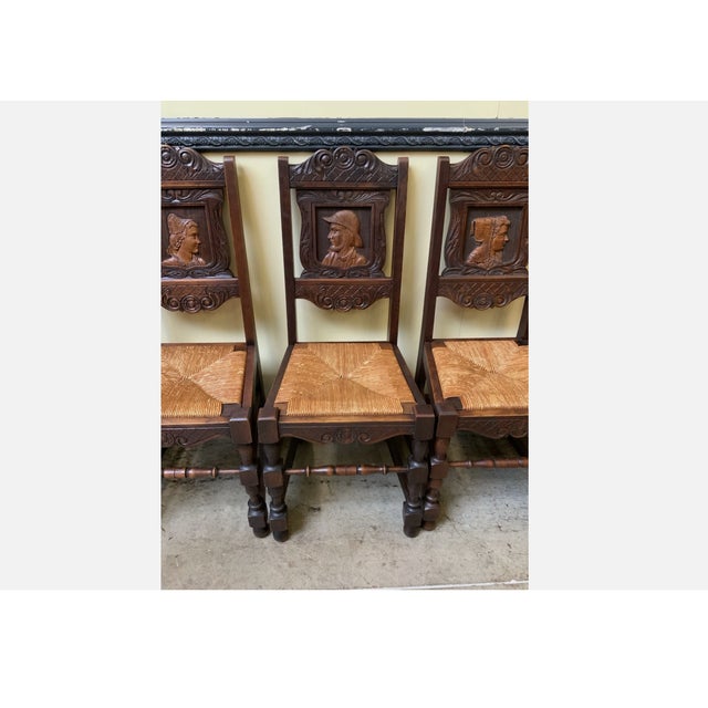 Vintage Chairs in Solid Oak, 1945, Set of 6 For Sale - Image 4 of 16