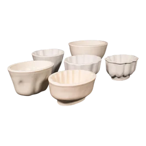 1900's Victorian Set of 6 Antique Ceramic Jelly Moulds