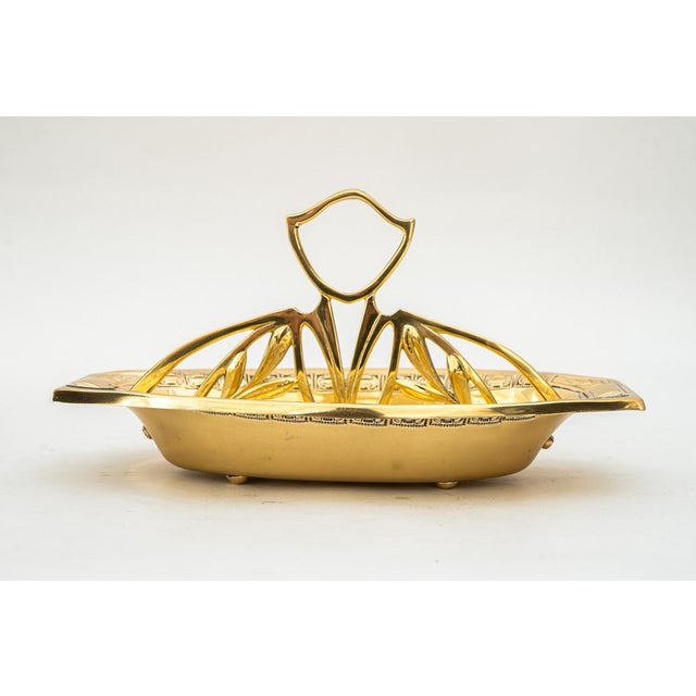 Metal Jugendstil Brass Centerpiece, 1907 For Sale - Image 7 of 10