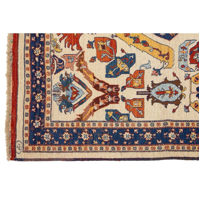 Textile Vintage Handmade Persian Sumakh Wool Rug With Allover Design For Sale - Image 7 of 10