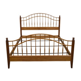Ethan Allen Country Craftsman Pine Queen Spindle Bed For Sale