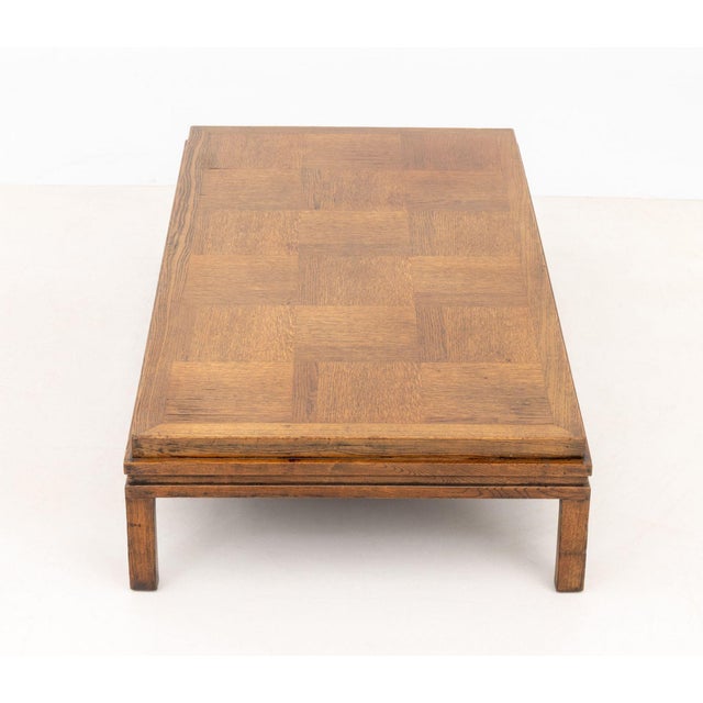 Late 20th Century Modern Oak Parquetry Coffee Table For Sale - Image 5 of 7
