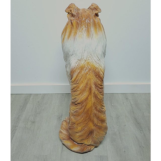 Brown Life-Size Italian Ceramic Collie Dog Sculpture, Circa 1970s For Sale - Image 8 of 10