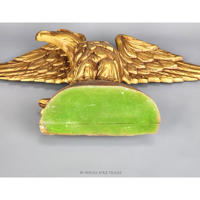 Antique Gold Metal American Eagle Sculpture For Sale - Image 4 of 6