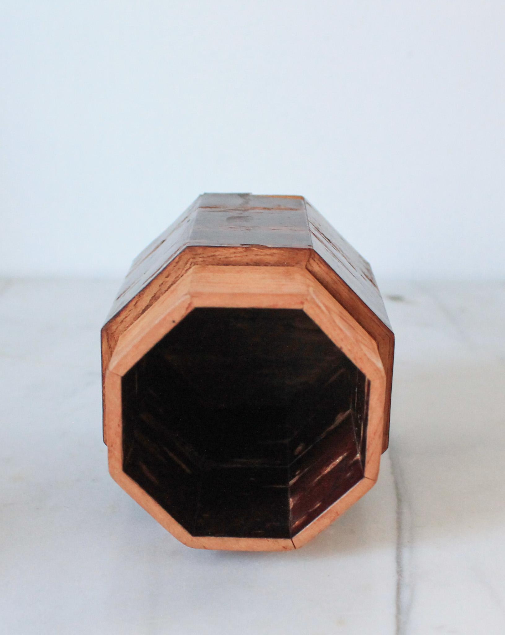 Vintage Hexagon Japanese Kabazaiku (Cherry Bark) Tea Caddy | Chairish