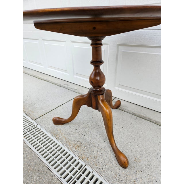 American Round Pine Shop Original Pedestal Side Pub Table For Sale - Image 3 of 12