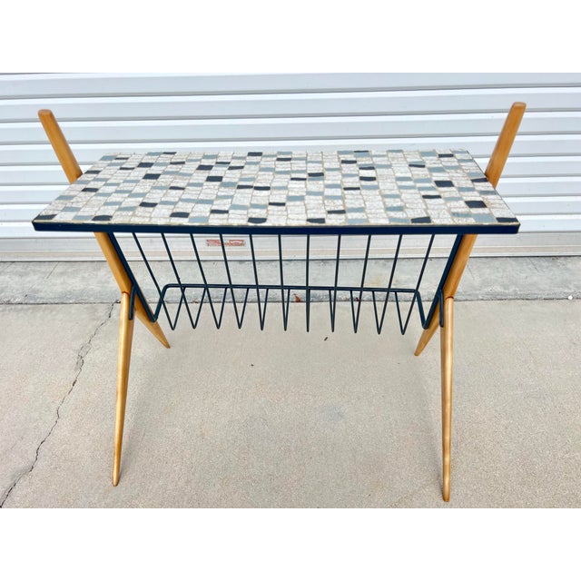 Mid 20th Century Mid Century Modern Side Table With a Magazine Rack by Arthur Umanoff - For Provenance See Photos For Sale - Image 5 of 10