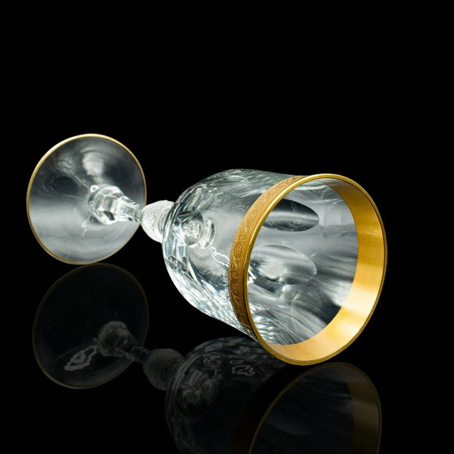 Transparent 1920s Set of 4 Antique French Glass Wine Glasses For Sale - Image 8 of 13