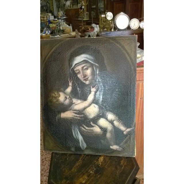 Saint with Child, Late 17th-Early 18th Century, Oil on Canvas For Sale - Image 7 of 9