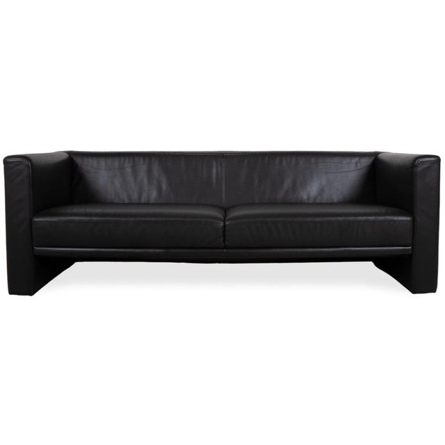 Visavis Leather Three-Seater Black Sofa by Brühl For Sale - Image 13 of 13