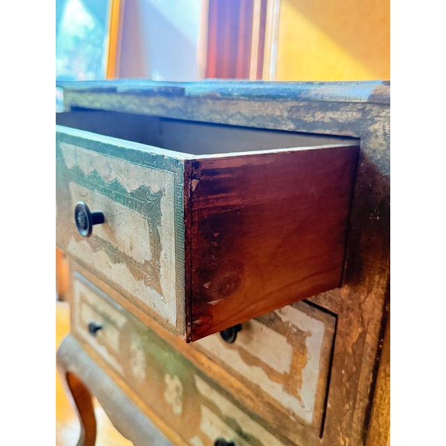 19th Century Italian Florentine Miniature Painted Chest of Drawers For Sale - Image 13 of 17