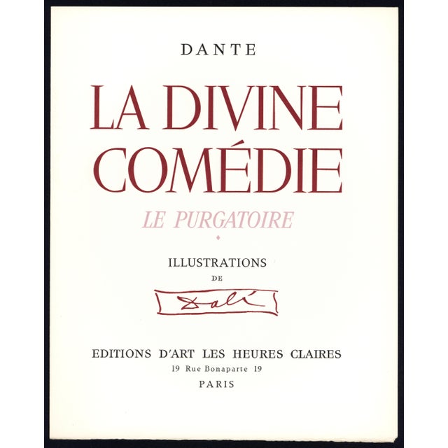 1963 Dalí Divine Comedy Engraving Purgatoire Chant 3 "Les Pouvoirs De L'Âme" (The Powers of the Soul) For Sale In New York - Image 6 of 9