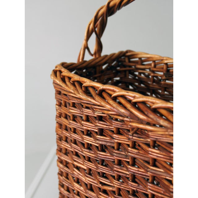 Vintage Wicker Market Basket For Sale - Image 13 of 15