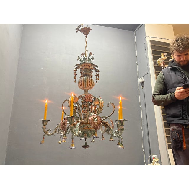 Large Italian Ceramic Nove Candelabra, 1940s For Sale - Image 14 of 18