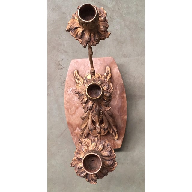 1960s French Louis XVI Style '19th Century' Three Scroll Arm Candelabras - a Pair For Sale - Image 5 of 13