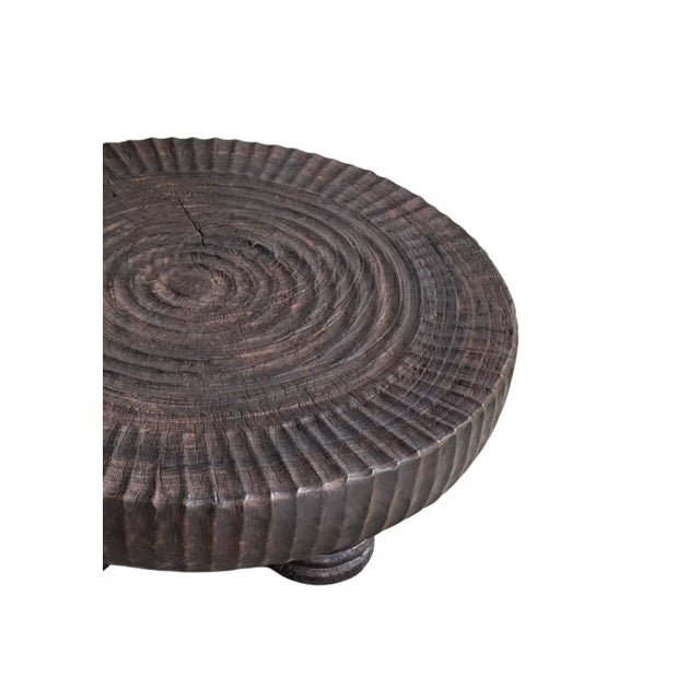 Large Suar Wood Table Espresso Finish, Hand-Carved Detailing, Modern Organic For Sale - Image 9 of 9