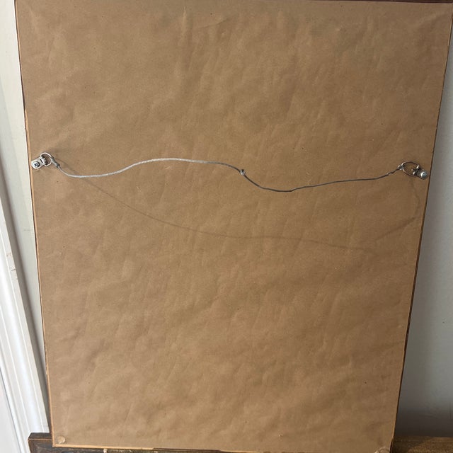 1990s American School Modern Abstract Impressionist Style Watercolor Portrait Framed Signed For Sale - Image 10 of 10