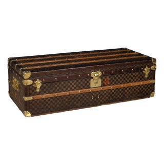 Antique French Trunk in Damier Canvas from Louis Vuitton, 1900 For Sale