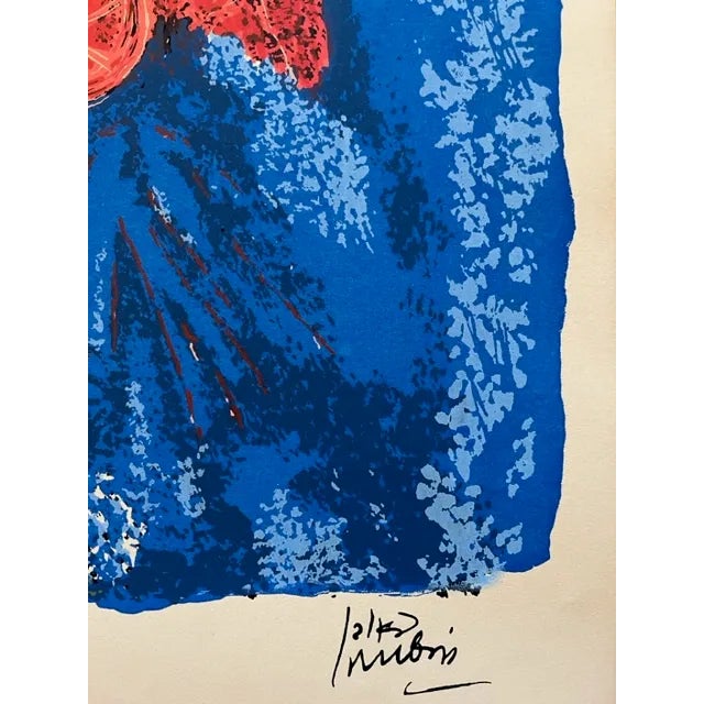 Mid 20th Century 'Elijah and the Chariot' or 'Fire Chariot' Signed Framed Lithograph by Reuven Rubin For Sale - Image 9 of 12