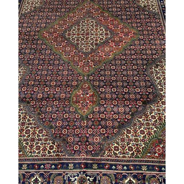 Hand-Knotted Herati Mahi Medallion Wool Rug, Navy Field, 9'11" X 6'8" For Sale - Image 4 of 13