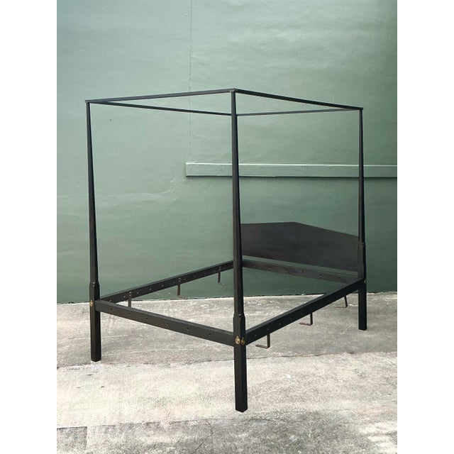 Wood Vintage Boho Shaker Style Full Canopy Bed For Sale - Image 7 of 12