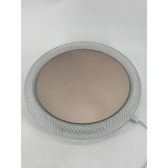 Illuminated Wall Mirror in Crystal Glass from Glashütte Limburg, Germany, 1960s For Sale - Image 9 of 16