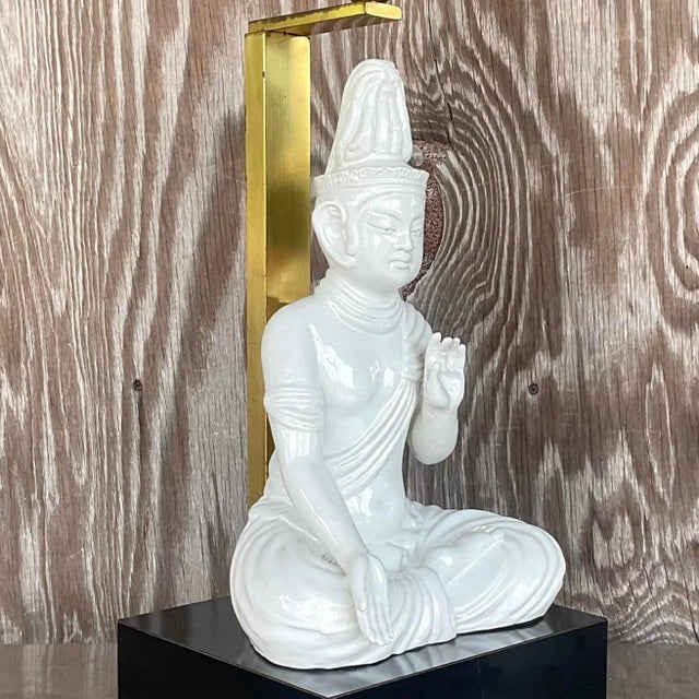 Vintage Asian Glazed Ceramic Table Lamp For Sale - Image 9 of 13