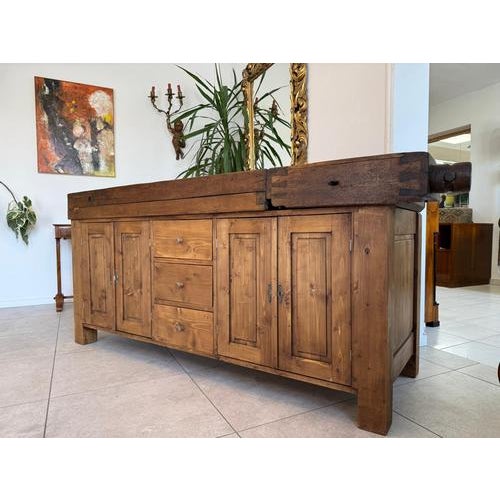 Industrial Historic Workbench Lectern, 1890s For Sale - Image 3 of 18