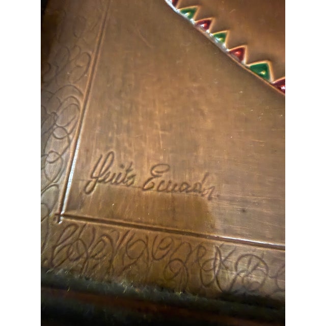 Modern Signed Pressed Copper 3d Relief Wall Art Bravo 1993 Signed 16x20 For Sale - Image 4 of 7