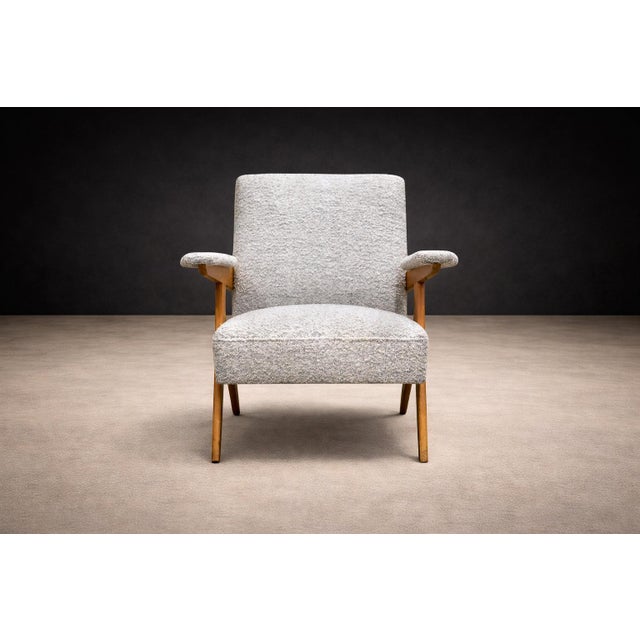 José Zanine Caldas “Z” Armchair in Pau Marfim Wood & Bouclé by José Zanine Caldas, Brazil, 1950s - Lot 376 For Sale - Image 4 of 11