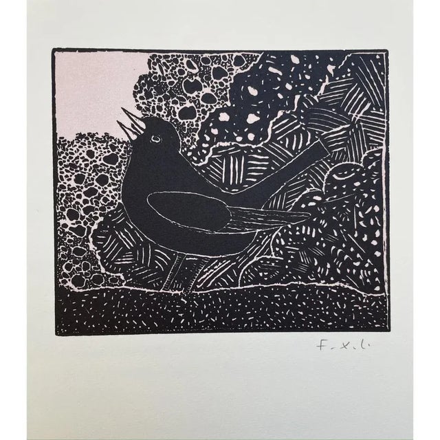 Techniques : woodcut on paper, hand signed in pencil by François Xavier Lalanne, in perfect condition Dimensions of the...