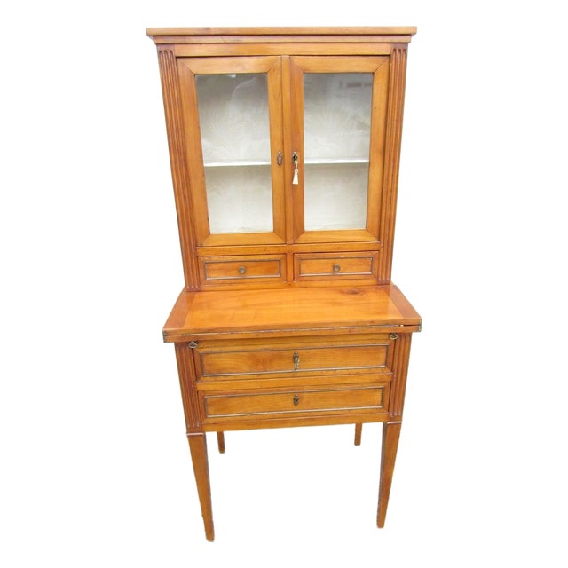 Antique French Fruitwood Secretary Desk For Sale