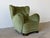 Mid-Century Modern Scandinavian Mordern Wingback Lounge Chair in Green Velvet, 1940s For Sale - Image 3 of 14