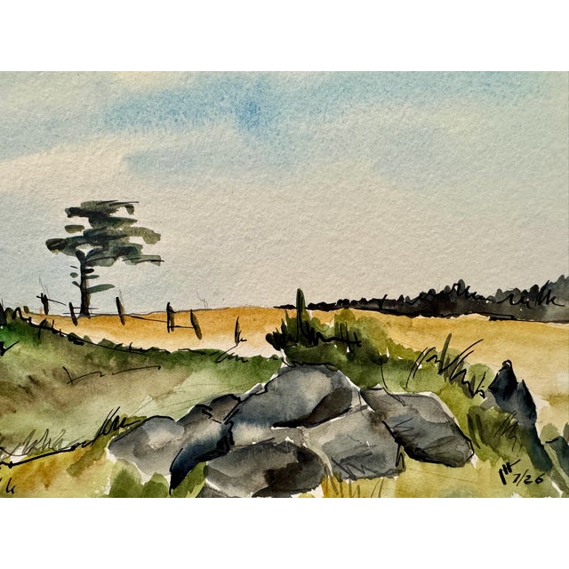 Rustic Henry Emil Salloch Original Watercolor on Paper Chebogue Point, Ns, Canada. 1953. For Sale - Image 3 of 7