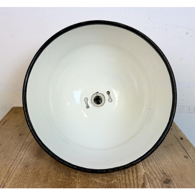 Soviet Industrial White Enamel Pendant Lamp, 1960s For Sale - Image 18 of 18
