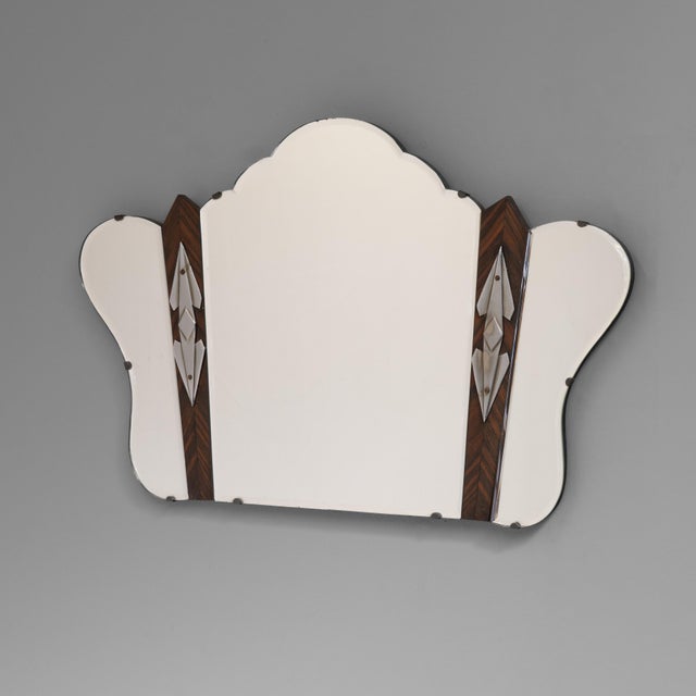 Brown Vintage Art Deco Mirror, 1920s For Sale - Image 8 of 8