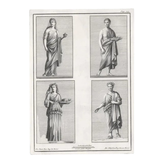 1760 Classical & Mythological Figures Engraving For Sale