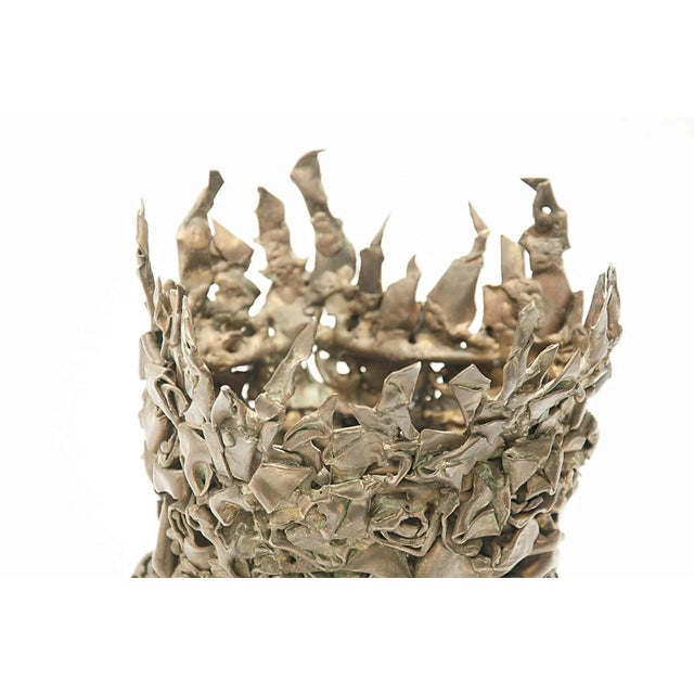 Brass Table Lamp in the style of Jacques Duval Brasseur, France, 1970s For Sale - Image 4 of 5