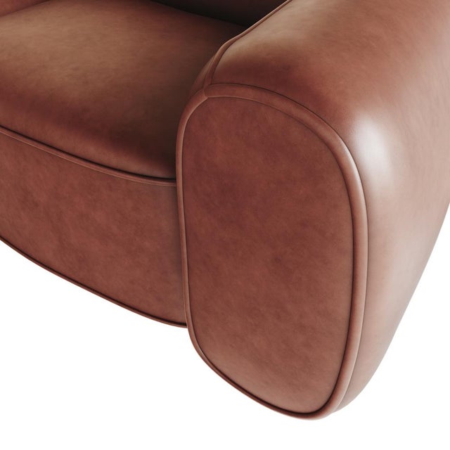 Dolce Caramel Leather Sofa by Hommés Studio For Sale - Image 4 of 6