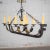 Antique Gothic or Spanish Revival Style Cast Iron Chandelier Viking Longboat Ship With Horse Head and Shields For Sale - Image 4 of 13
