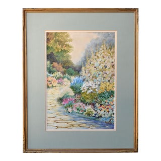 Mid Century Landscape -- In the Garden by Stanley Burchett For Sale