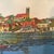 1980s Michael Donelan Watercolor "Grenada Seaside" — Panoramic Dark Wood Frame For Sale - Image 4 of 12