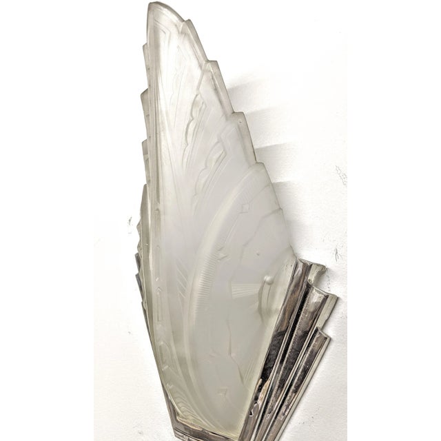 French Art Deco Wall Sconces Signed by Hanots - a Pair For Sale - Image 4 of 8