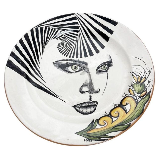 Vintage French Ceramic Plate, 1980 For Sale - Image 11 of 11